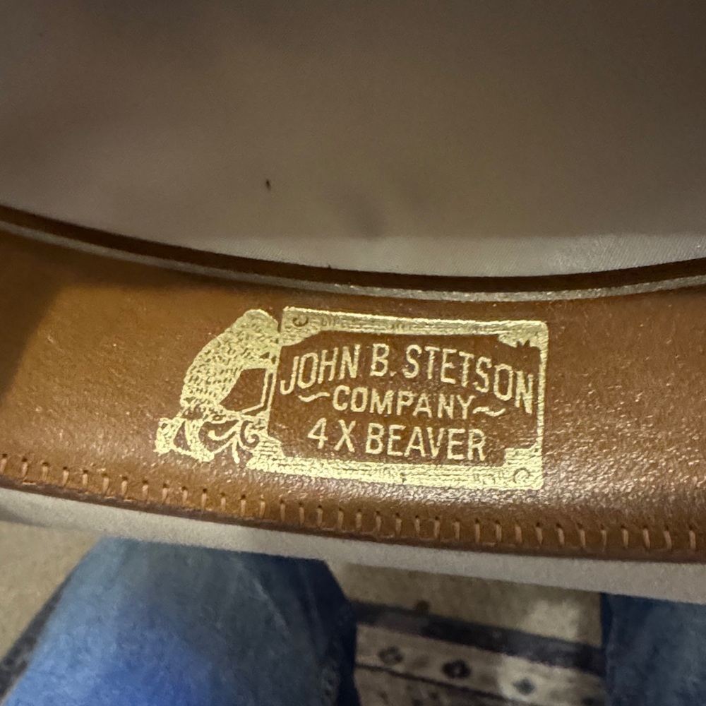 Stetson Light Cream Cowboy Hat with Feather Accent - Picture 7 of 9